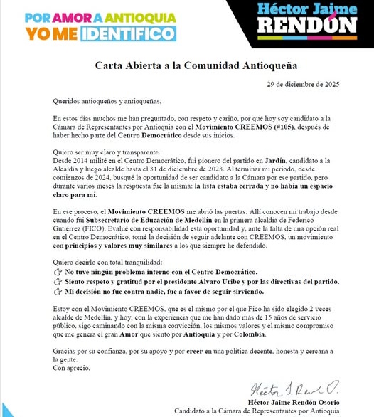 RENDÓN RESPONDE Y FIJA POSICIÓN 2 hector jaime rendon291225