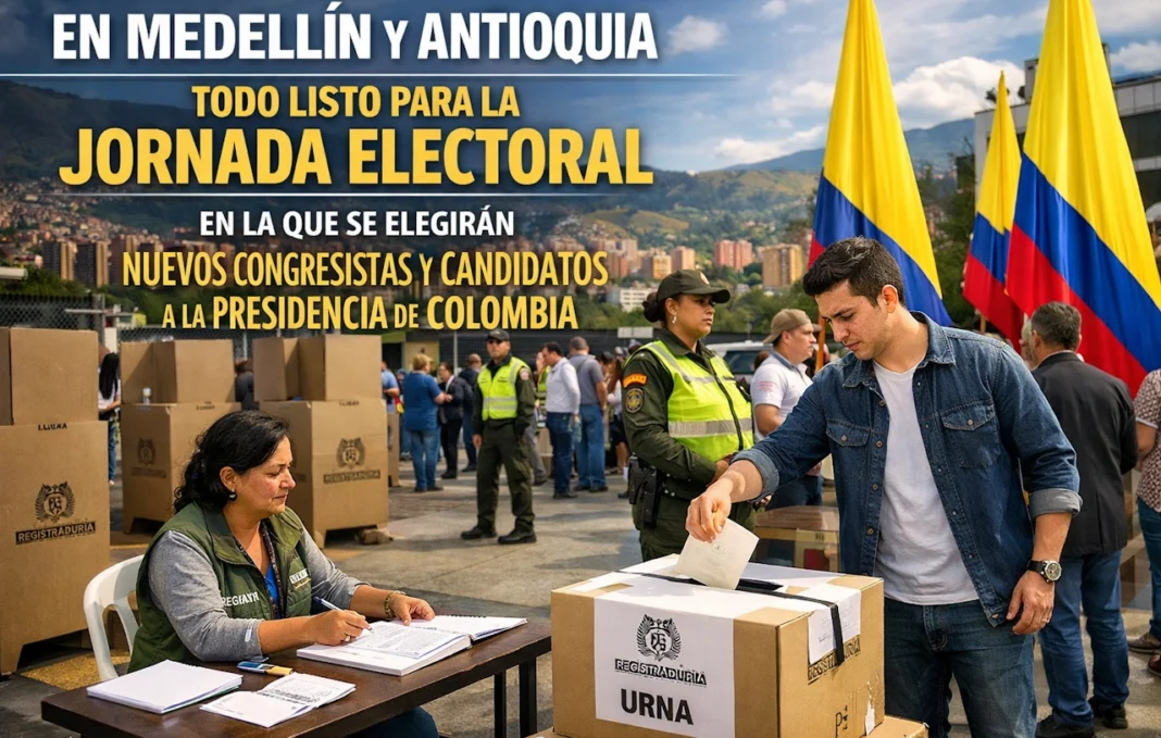 EN MEDELLIN Y ANTIOQUIA: TODO LISTO PARA JORNADA ELECTORAL EN LA QUE SE ELEGIRÁN NUEVOS CONGRESISTAS Y CANDIDATOS DE COALICIÓN A LA PRESIDENCIA