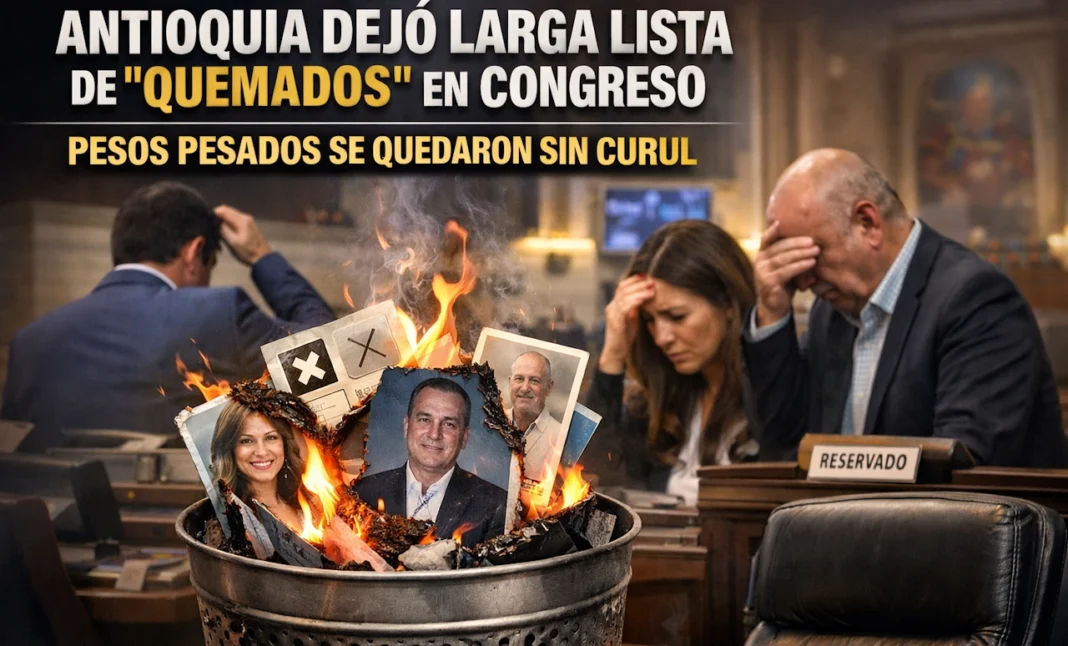 ANTIOQUIA DEJÓ LARGA LISTA DE “QUEMADOS” EN CONGRESO, PESOS PESADOS SE QUEDARON SIN CURUL